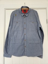 LUKE 1977 Long Sleeved Utility Shirt. Size XL. Denim Blue. Side Pockets