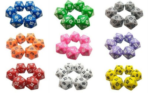 Poly dice d20 various - d20's.,