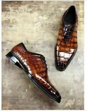 Men Handmade Brown Crocodile