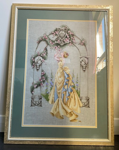 Large framed cross stitch - framed,