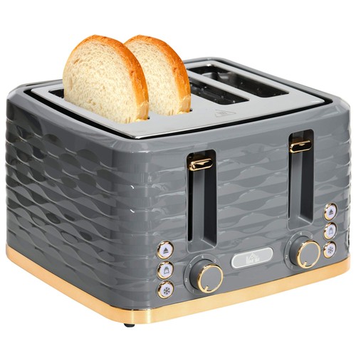 Four slice rippled toaster - toaster,