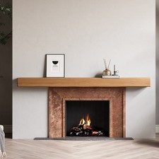 3.5/4/4.5/5ft Fireplace Mantel Beam Mantelpiece Wood Lintel Log Burner Shelf UK