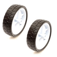 2x Lawnmower Mower 6 Inch Wheel & Solid PU Tyre 6x1.75 Offset Hub 1/2 Inch Bore