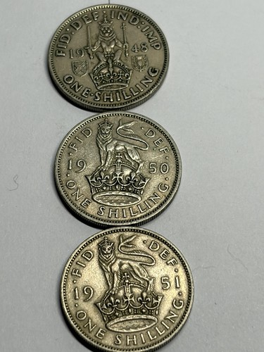 English shilling coins - 3, x