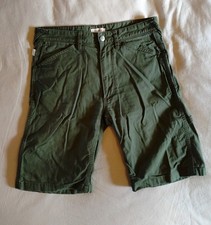 Howies Carpenter Green Organic Cotton Denim Shorts W28