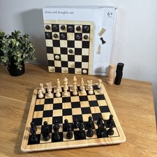 John Lewis Wooden Chess & Draughts Set – Classic Board Game – Complete