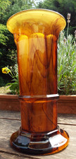 A LARGE VINTAGE FRENCH GLASS VASE DAUM ? UNSIGNED