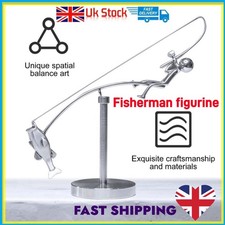 Kinetic Fishing Sculpture,The Fisherman Balancing,Balance Art for Your Space