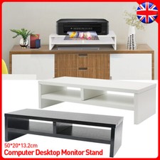 Computer Desktop Monitor Stand Laptop TV Display Screen Riser Shelf Black/White