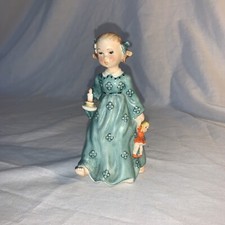 Hummel Figurine Nasha Na 17 Girl With Doll+Candle Stamped Full Bee 1940-1959