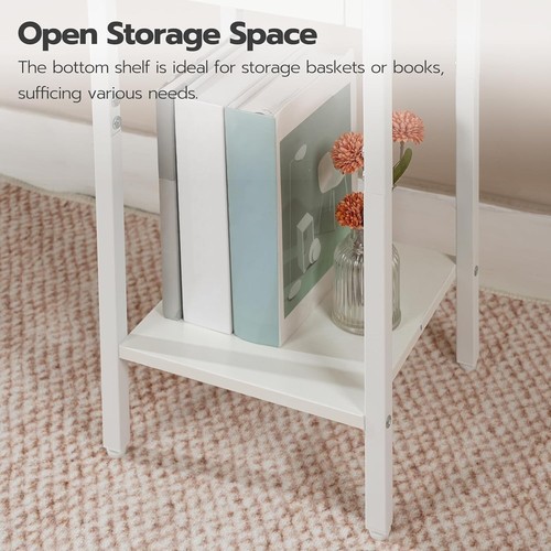 Narrow bedside table white - bedside, table,