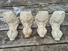 SET OF 4 RECLAIMED  VINTAGE LARGE & HEAVY BALL & CLAW CAST IRON BATH FEET