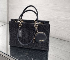 DUNE London Black Bouclé Tote