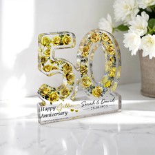 Personalised 50th Anniversary Gift, Golden Anniversary Plaque, Anniversary Gift