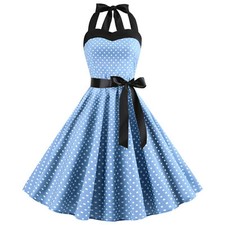 Women 50s 60s Rockabilly Swing Dress Cocktail Retro Casual Evening Party Dress