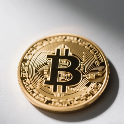 Gold plated bitcoin - gold,