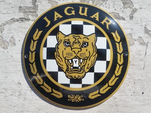 Jaguar enamel sign - jaguar,
