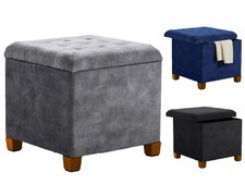 Velvet Storage Ottoman -