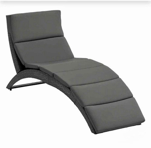 Grey reclining rattan patio - reclining,