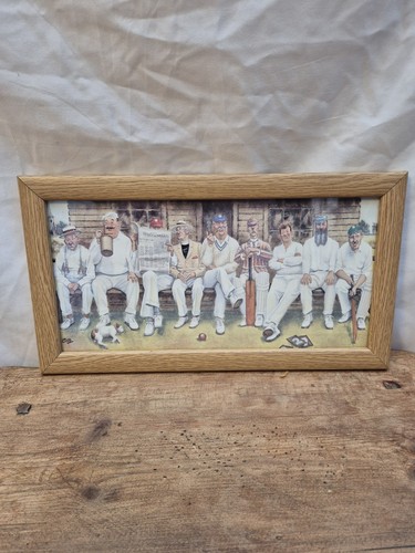 Vintage framed cricket print - vintage,