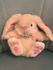 Patch Big Foot Bunny Rabbit by Keel Toys Soft Plush Toy 8" Checked Bow Beige