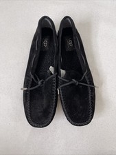 New Ugg, Black Sheepskin, Leather Moccasin Slippers, Eu 40 Uk7.5