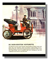 De Dion Bouton Voiturette 3½ hp engine framed picture 1969 free p&p UK
