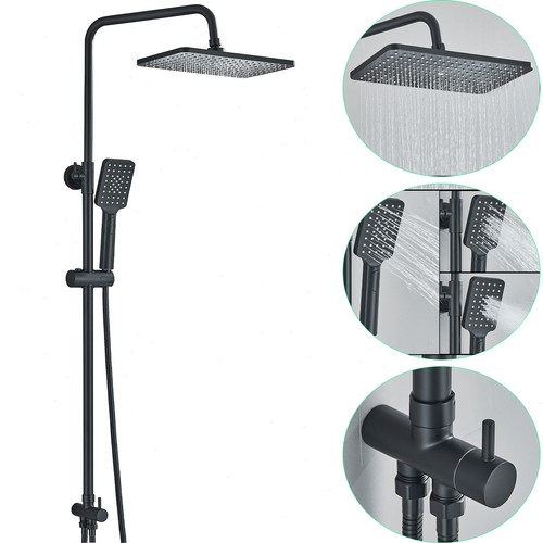 Black exposed bathroom shower - black,