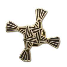 Brigid's Cross Pin Badge Classic Brooch Eire St Brigid Kildare Bronzed Metal Pin