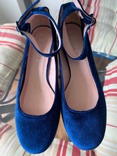 Office London Ladies Blue Velvet Shoes Size 37 (UK 4)
