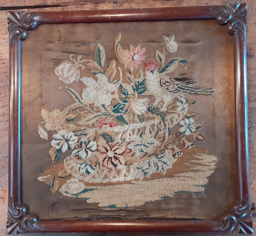 Large antique woolwork - large,