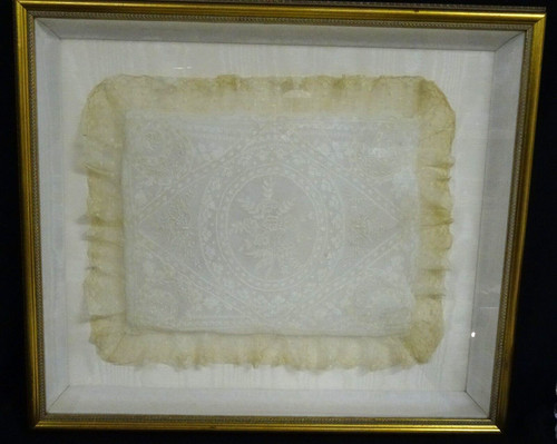 Framed antique french - french, tulle