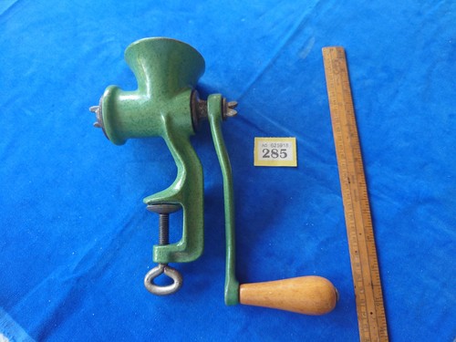 Vintage green enamel hand meat - enamel,