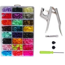 T3 T5 Plastic Snaps Buttons Press Poppers Resin Snap Fasteners + 1 Pliers Tool
