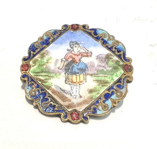 Antique hand painted enamel - hand,