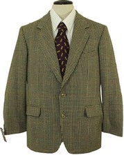 MAGEE MENS 40" SHORT GREEN MIX COUNTRY TWEED JACKET