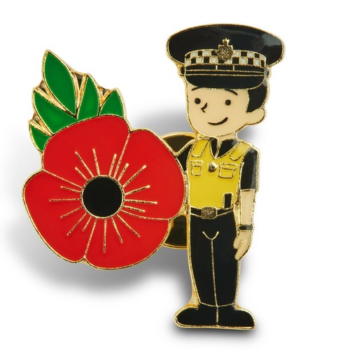 Male police officer flower pin - flower,