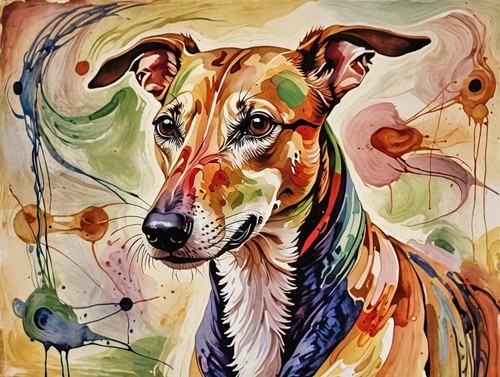 Greyhound whippet arty - whippet,