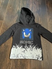 Next Boys Sonic The Hedgehog Sequin Logo Hooded Top Age 5 Years FREE P&P