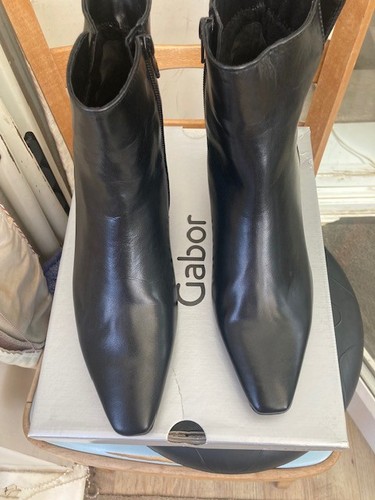 Gabor black leather ankle - gabor,