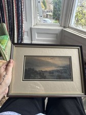 Vintage Framed Print picture Country Scene Coniston Lake District Elmer Keene