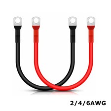 2/ 4/ 6 AWG Marine Car Battery Cables Wire Cable Inverter Cables with Terminals