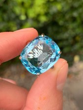 Silver 15ct blue topaz solitaire ring