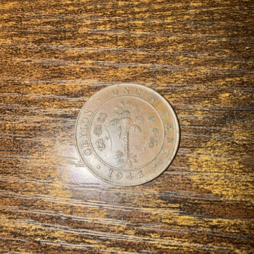 1943 ceylon 1 cent coin - ceylon,