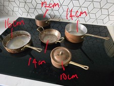 Set of 5 Vintage French Copper