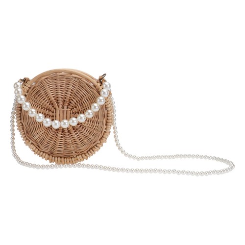 Pearl chain khaki straw - khaki,