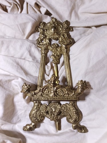 Vintage brass easel ornate - vintage,