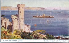 Artistic Vintage Postcard Elder Dempster Ship TMS Aba 1918 Plymouth