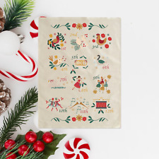 12 Days of Christmas Tea Towel - Christmas 12 Days
