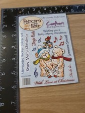 Popcorn The Bear Rubber Stamps -  Christmas Collection Beary Christmas 